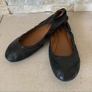 Lucky Brand Black Leather Ballet Flats (Size 9)